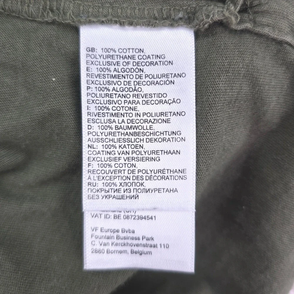 The North Face Long Sleeve Shirt Mens Large Olive Green Sleeve Logo Patch Tee